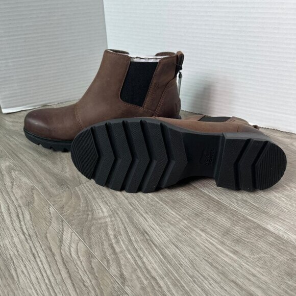 Sorel Emelie III Womens Chelsea Boots Sz 6 Tobacco Black Footwear NWT - Picture 7 of 16